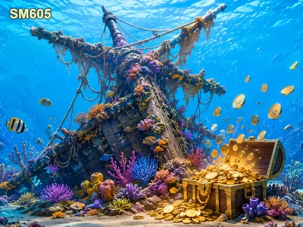 Tampilan permainan tembak ikan dengan suasana bawah laut