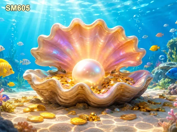 Ilustrasi permainan tembak ikan sm605 dengan suasana bawah laut
